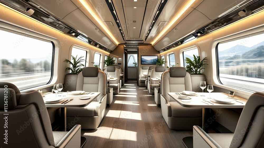 Fototapeta premium Luxury Train Interior 