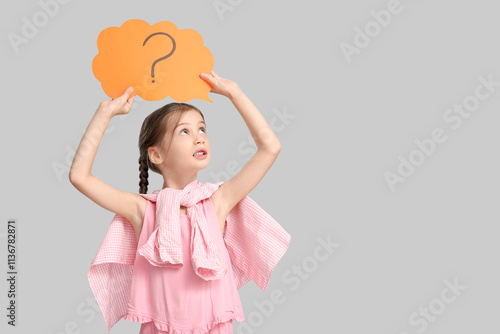 Little girl holding speech ...
