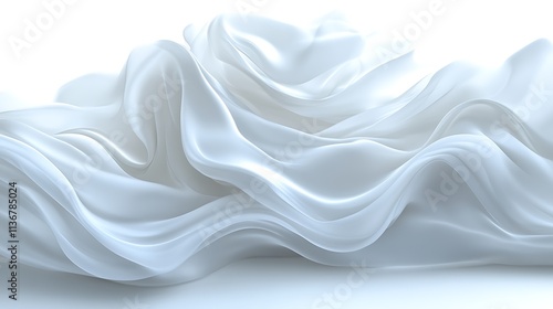 Elegant Draped White Fabric Abstract Texture