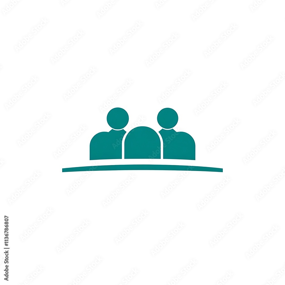 Teamwork Icon: Teal Group Collaboration Symbol Teamwork Icon: Teal Group Collaboration Symbol