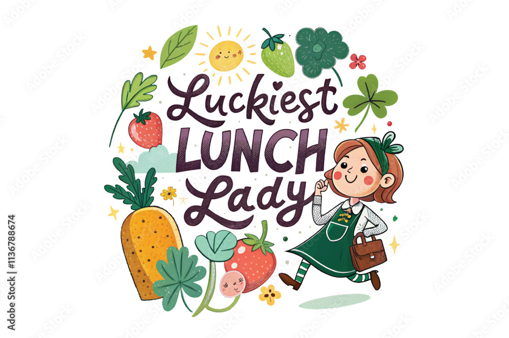 Fototapeta premium Lunch Lady Sublimation Bundle