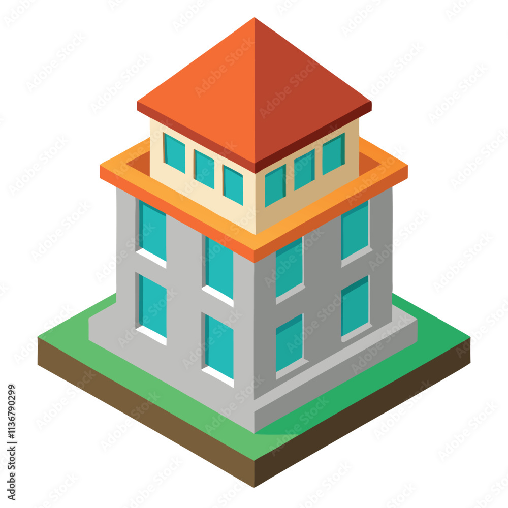 a 3d decorated house vector illustration a 3d decorated house vector illustration