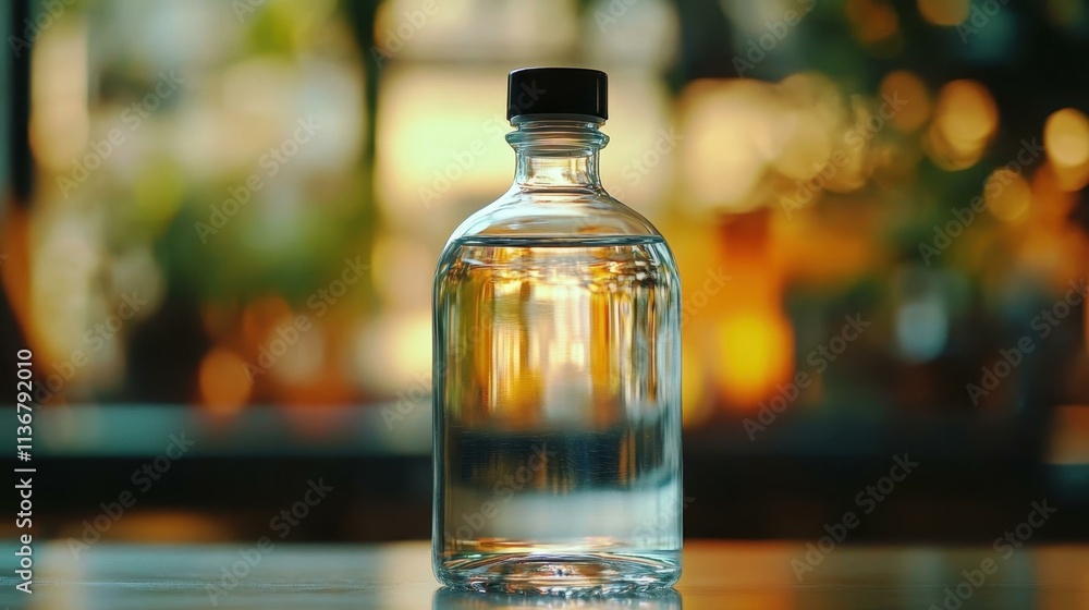 Eco-Friendly Water Bottles Glass water bottle - Eco-friendly bottle that is non-toxic and recyclable Isolated solo on plain background Eco-Friendly Water Bottles Glass water bottle - Eco-friendly bottle that is non-toxic and recyclable Isolated solo on plain background