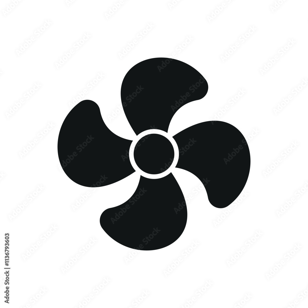 Fan Icon features a clean and functional graphic that enhances any ventilation or home comfort-related project Fan Icon features a clean and functional graphic that enhances any ventilation or home comfort-related project