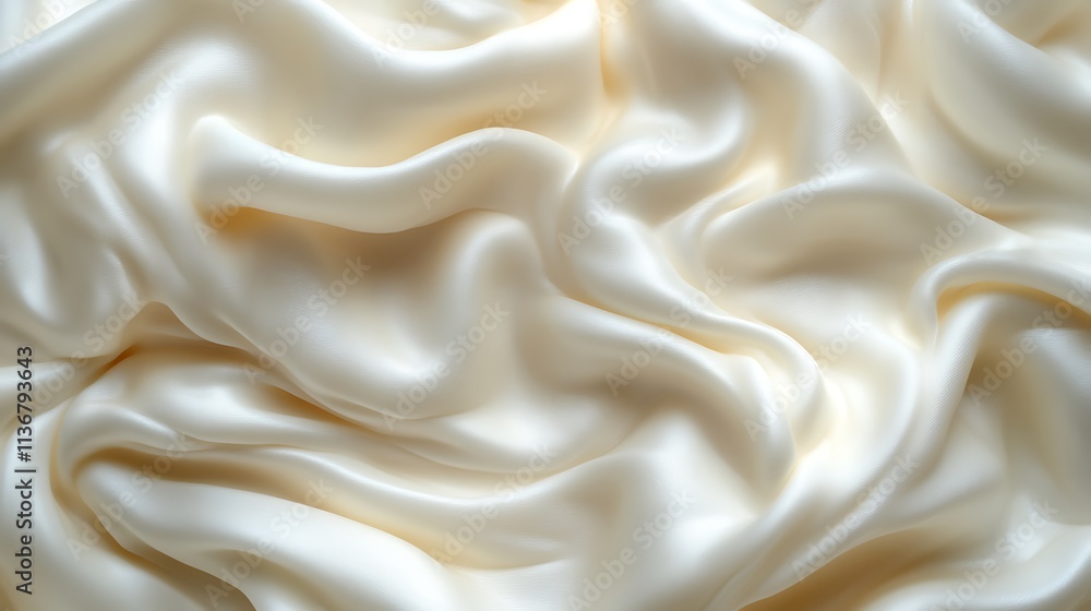Creamy White Silk Fabric Draped Softly Creamy White Silk Fabric Draped Softly