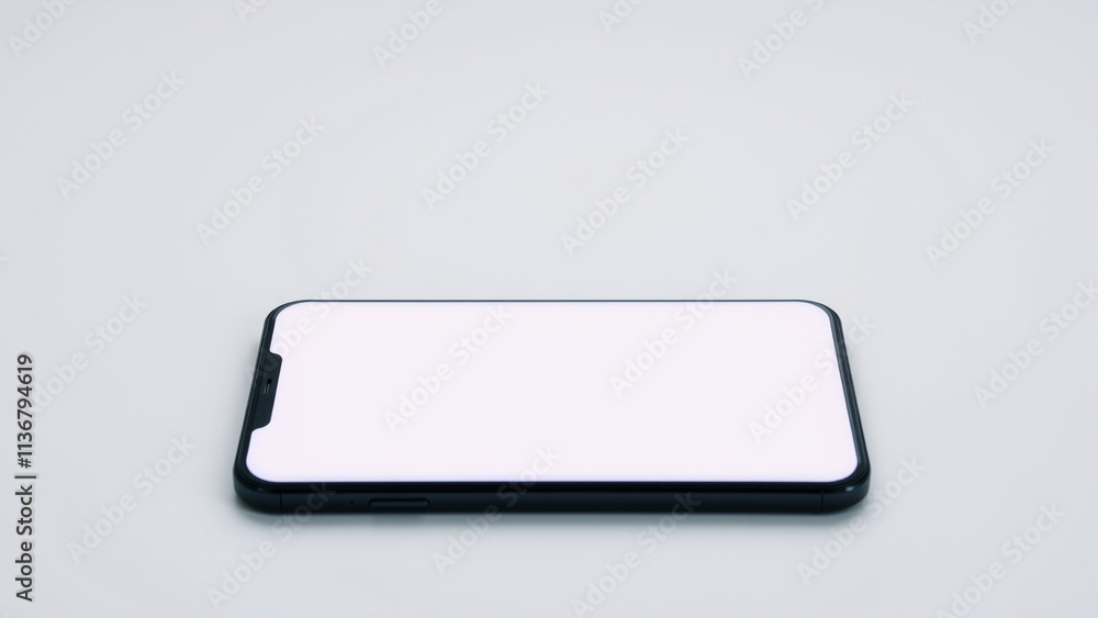 Modern Smartphone on Clean Surface with Blank Screen Modern Smartphone on Clean Surface with Blank Screen