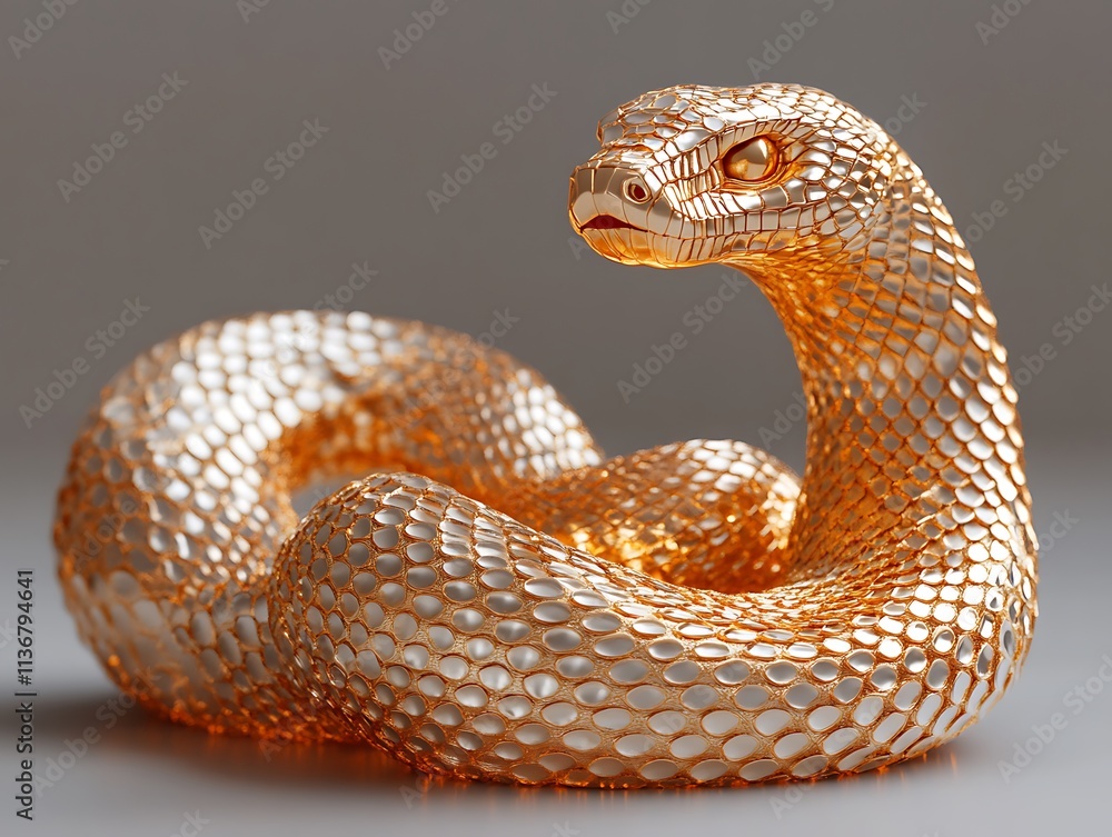 Fototapeta premium A Gold Snake Statue