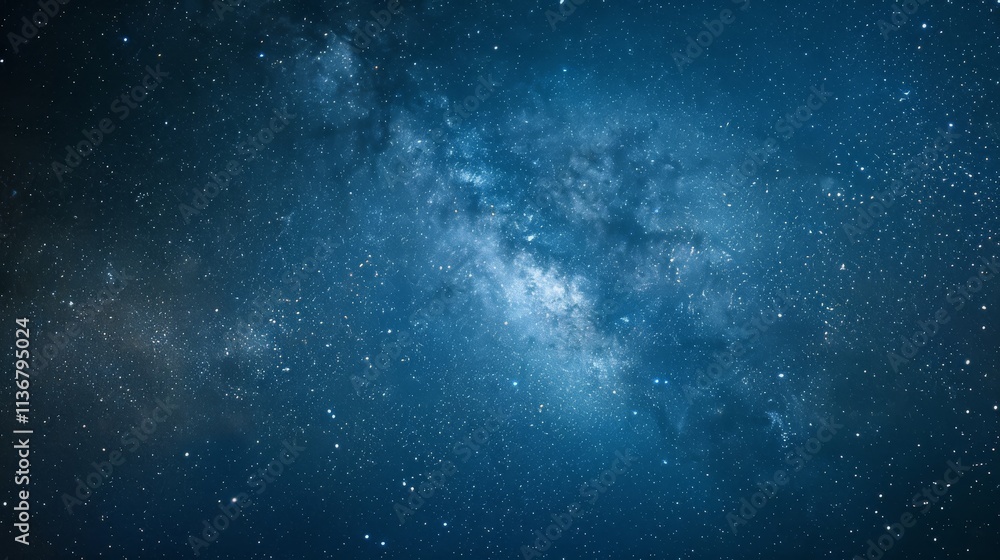 Night Sky with Milky Way and a Thousand Stars Illuminating the Dark Blue Canvas Night Sky with Milky Way and a Thousand Stars Illuminating the Dark Blue Canvas