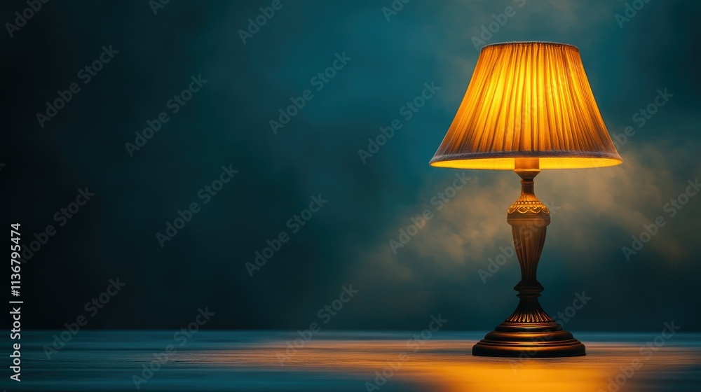 Illuminated Elegance: A Table Lamp in a Dark Room Illuminated Elegance: A Table Lamp in a Dark Room