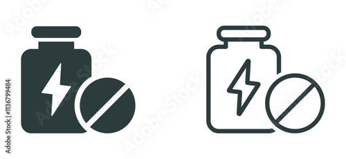 Energy boosting supplements vector icon. Energy boosting sign