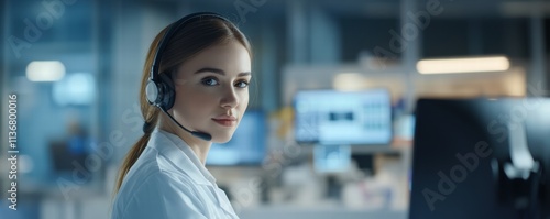 a woman doctor in emegency line. Banner background
 photo