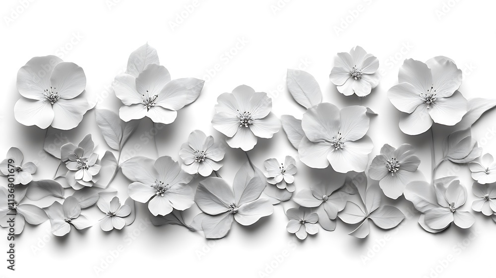 Monochrome Floral Arrangement White Flowers Design Monochrome Floral Arrangement White Flowers Design
