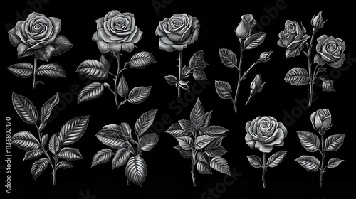 Roses and Leaves Tattoo Design

 photo