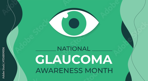 January is Glaucoma Awareness Month. Eye health and vision care concept for banner design. Vector illustration.