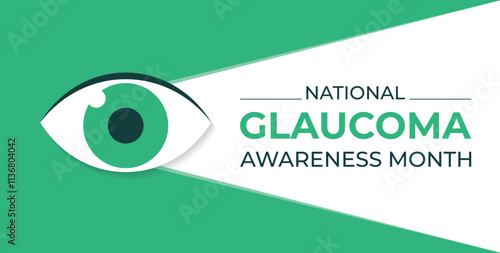 January is Glaucoma Awareness Month. Eye health and vision care concept for banner design. Vector illustration.
