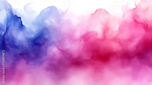 Abstract Pink and Blue Ink Cloud Formation