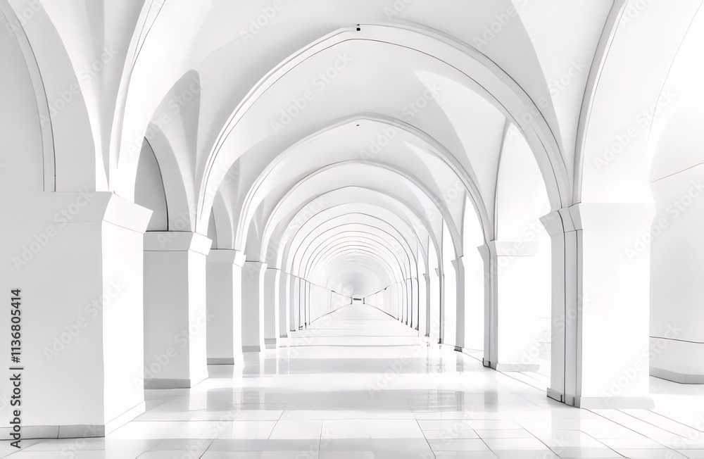 White arched colonnade vanishing point. White arched colonnade vanishing point.
