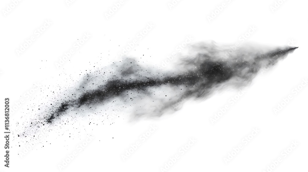 Black powder explosion isolated on white background Black powder explosion isolated on white background