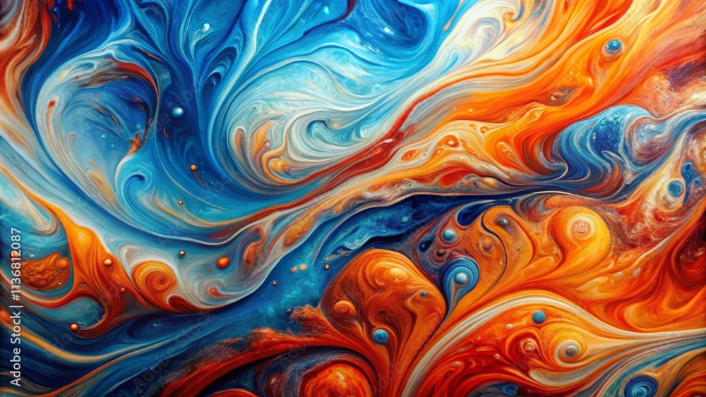 Fluid Acrylic Pour Cosmic Swirls, Blue and Orange Abstract, Macro View, Paint Texture Abstract art, Acrylic pouring, Fluid art Fluid Acrylic Pour Cosmic Swirls, Blue and Orange Abstract, Macro View, Paint Texture Abstract art, Acrylic pouring, Fluid art