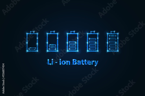 Li-Ion Battery glowing technology illustration  