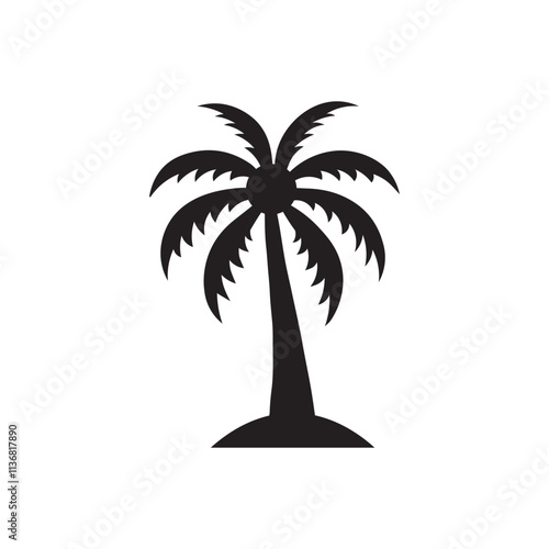 Palm tree silhouette icon vector illustration