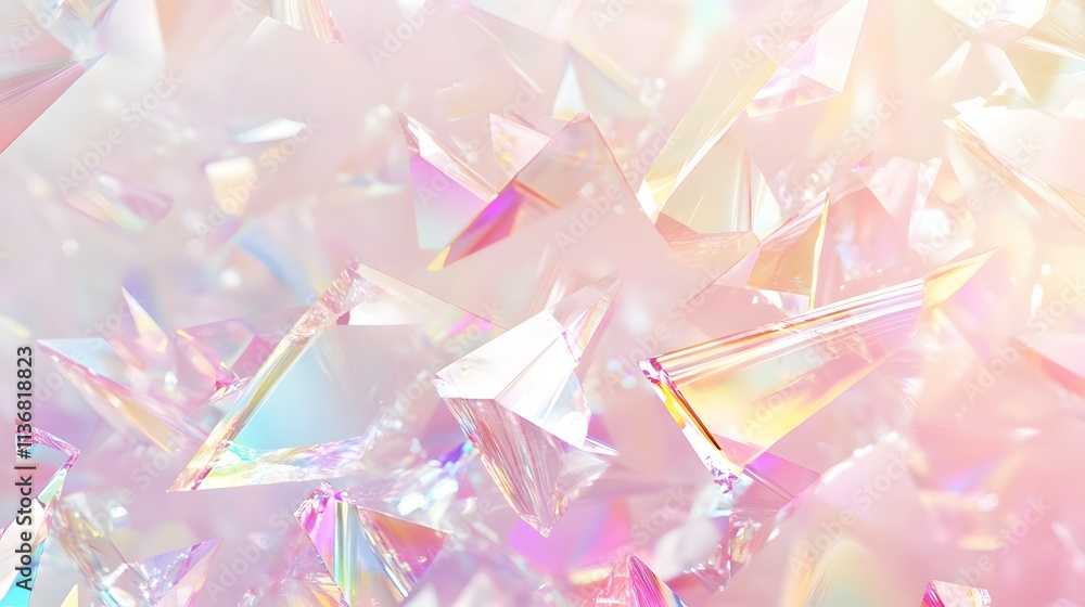 Iridescent Triangular Crystals Abstract Background Iridescent Triangular Crystals Abstract Background