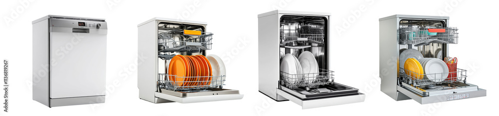 Modern Stainless Steel Dishwashers: Sleek Kitchen Appliances with Energy-Efficient and Spacious Designs for Home Cleaning Needs PNG Icon on transparent background Modern Stainless Steel Dishwashers: Sleek Kitchen Appliances with Energy-Efficient and Spacious Designs for Home Cleaning Needs PNG Icon on transparent background