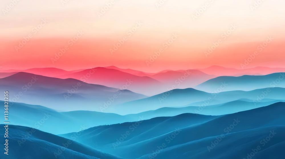 Misty layers of mountain range at sunset. Misty layers of mountain range at sunset.