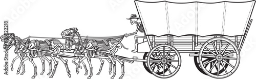 skeletal old settler west bound wagon