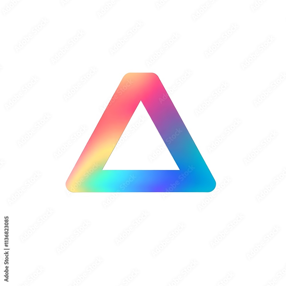 Gradient Triangle: A vibrant and contemporary design, a rainbow triangle with a gradient effect that evokes a sense of positivity, creativity, and innovation. Perfect for branding, web design. Gradient Triangle: A vibrant and contemporary design, a rainbow triangle with a gradient effect that evokes a sense of positivity, creativity, and innovation. Perfect for branding, web design.