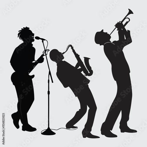 Jazz-musicians  image silhouette vector art and illustration