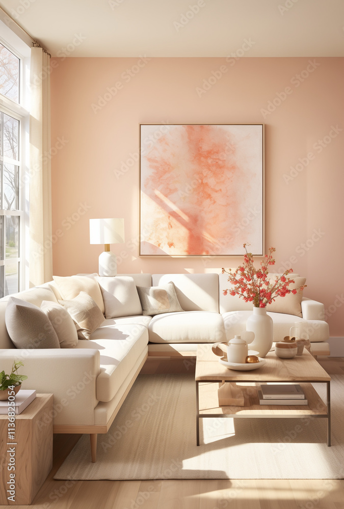 A contemporary living room featuring a wooden armchair with soft beige upholstery, a matching sofa, a coffee table, and books, creating a warm, inviting atmosphere. A contemporary living room featuring a wooden armchair with soft beige upholstery, a matching sofa, a coffee table, and books, creating a warm, inviting atmosphere.