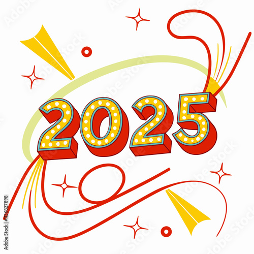 Happy New Year 2025 Cheerful Celebration Artwork Backgrounds