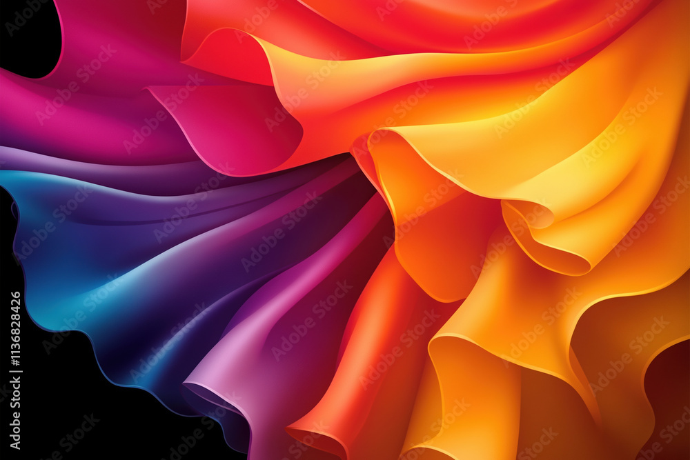 Obraz premium Bold colors of vibrant fabric create an abstract digital art display