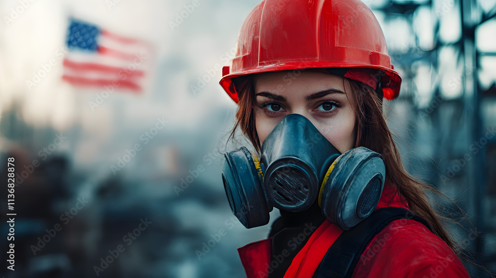 Pollution site with women professional photograph Pollution site with women professional photograph