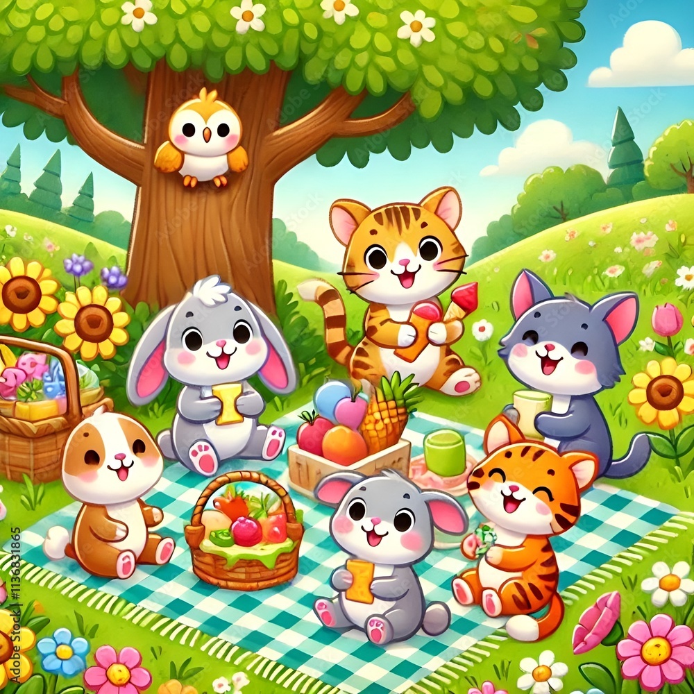 Naklejka premium animals in the woods