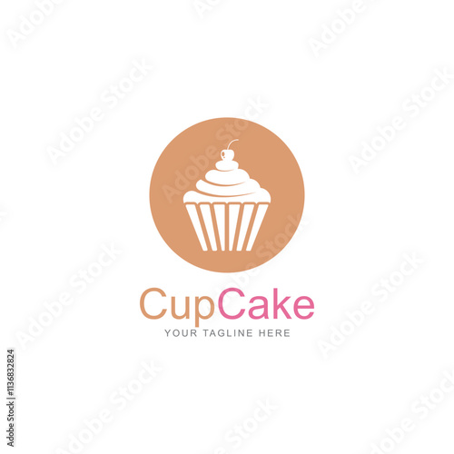 cupcake icon vector logo design template