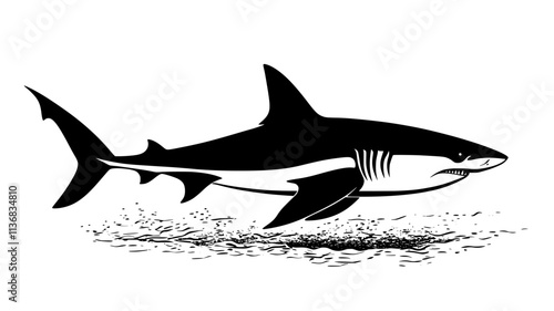 Goldfish swimming slowly in large aquarium, fins moving gently, Animal Illustration
