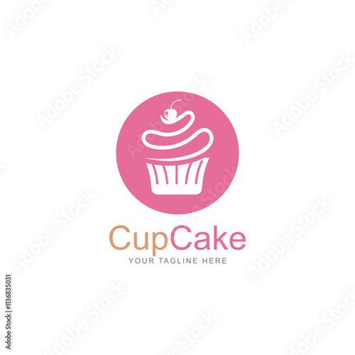 cupcake icon vector logo design template