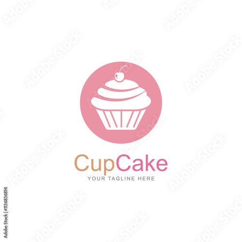 cupcake icon vector logo design template