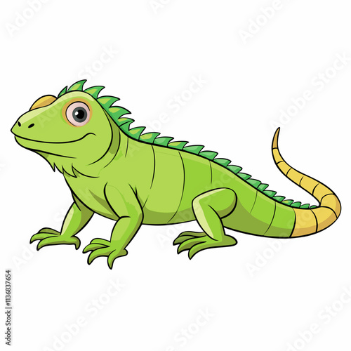 green lizard isolated on white