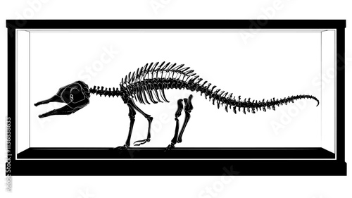 Seahorse skeleton preserved in a museum display, Animal Vector Graphic
