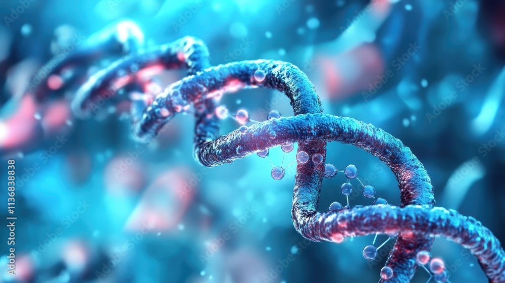 Intricate and Vibrant Depiction of DNA Structure in a Futuristic Digital Art Format with Blue Hues Intricate and Vibrant Depiction of DNA Structure in a Futuristic Digital Art Format with Blue Hues