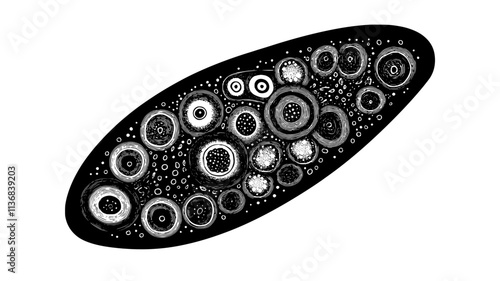 Internal organelles of a paramecium, showing contractile vacuole and micronucleus, Animal Vector Graphic