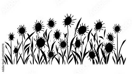 Cluster of tick larvae on vegetation waiting for a host, Animal Vector Graphic