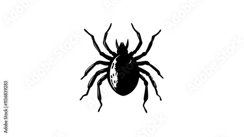 A tick extending its legs while searching for a new host, Animal Vector Graphic