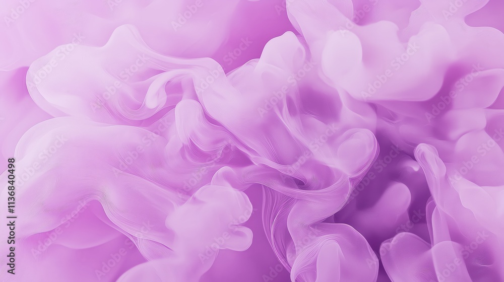 Fototapeta premium Soft lavender smoke-inspired fluid art with flowing wispy shapes and delicate purple gradients, creating a dreamlike and airy texture