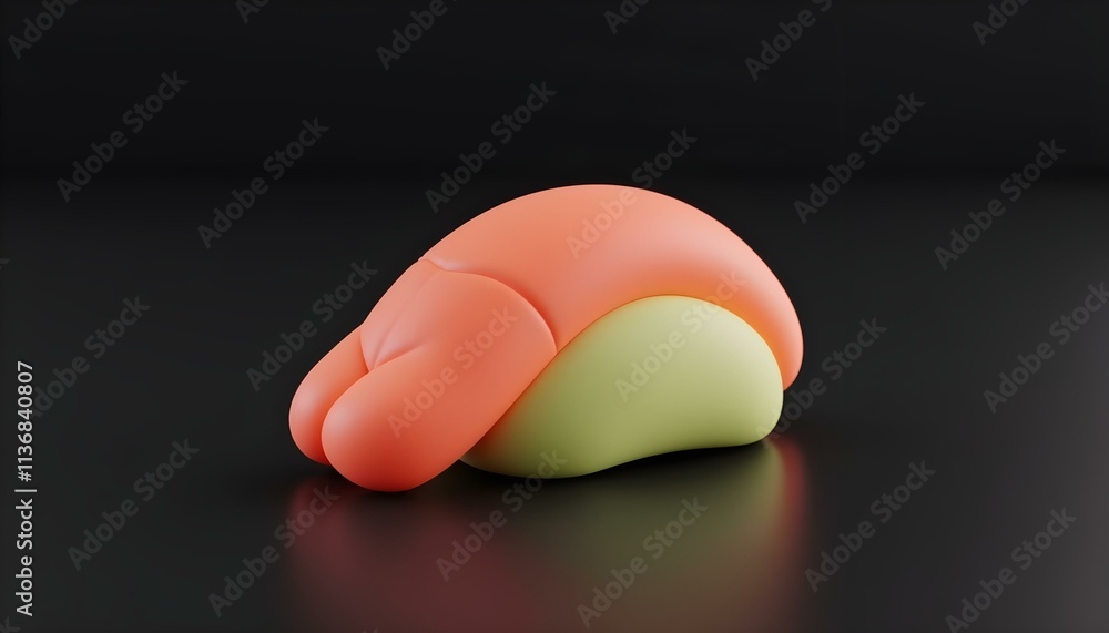 single sushi piece with avocado and shrimp, reflecting light, 3D render on a black matte background create with ai single sushi piece with avocado and shrimp, reflecting light, 3D render on a black matte background create with ai