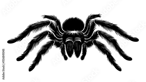 Tarantula in threat posture with front legs raised, Animal Digital Art