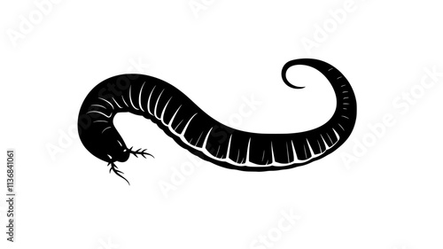 The body of an Ascaris worm, showing its smooth, cylindrical shape and tapered ends, Animal Digital Art